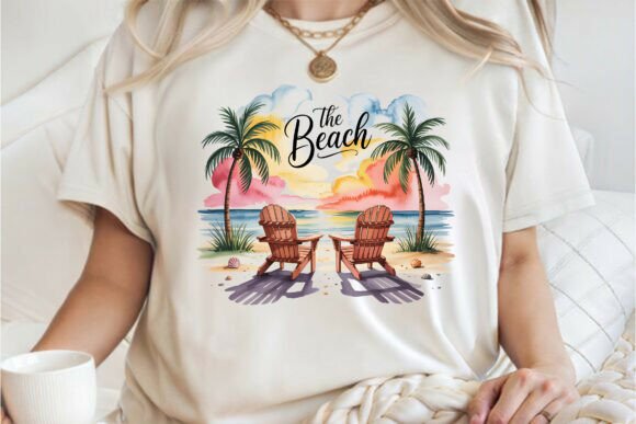 Download The Beach, Summer Holiday T-shirt Png - Premium Bundle