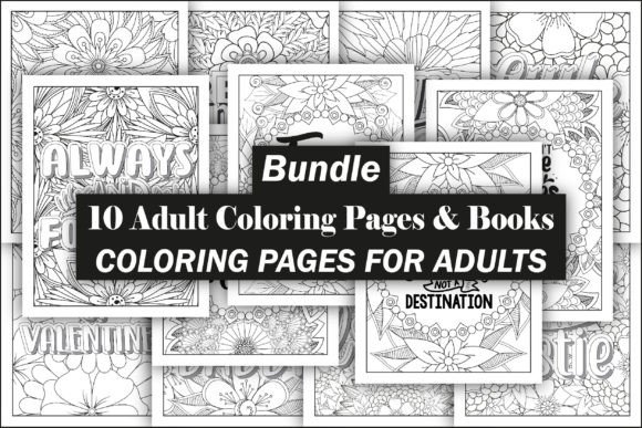 Download 10 Adults Coloring Pages &amp; Books Bundle - Premium Resources