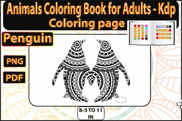 Download Penguin Couple Coloring Page for Adults - Premium Bundle